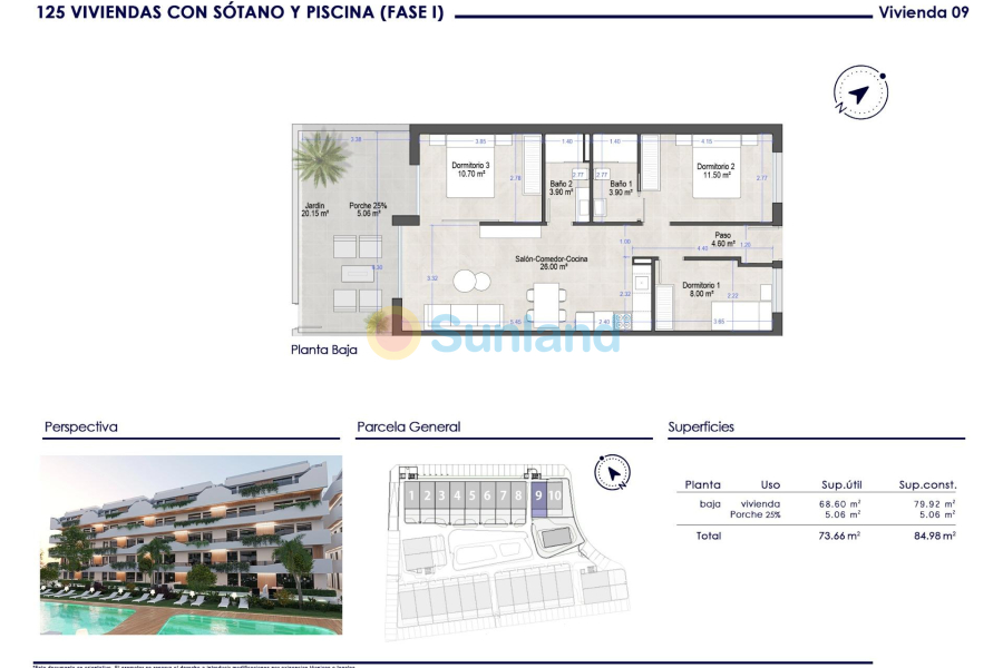 New Build - Ground floor apartment - San Javier - Santiago de la Ribera