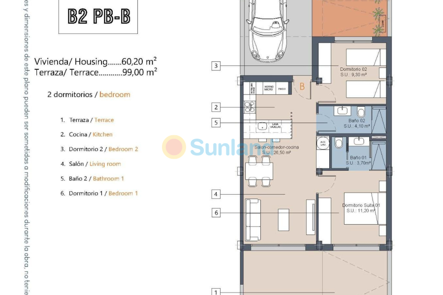 Новостройка - Ground Floor Bungalow - Los Alcázares - Serena Golf
