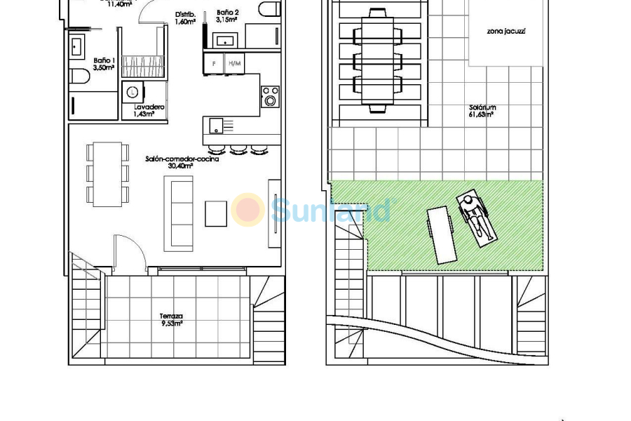 Ny bygg - Top Floor Bungalow - Pilar de la Horadada - Parque Ramon eugenio Escudero
