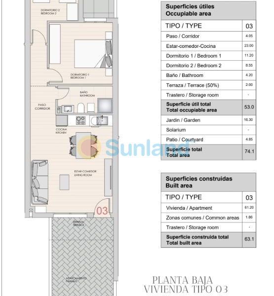 Nueva construcción  - Ground Floor Bungalow - Hondón de las Nieves - La Canalosa