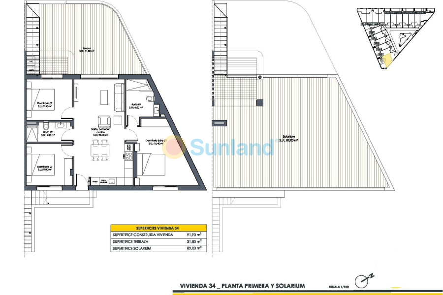 New Build - Top Floor Bungalow - San Fulgencio - Pueblo