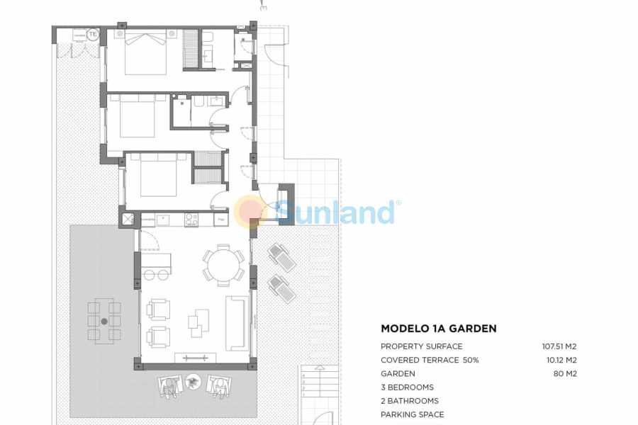 New Build - Ground floor apartment - Los Alcázares - Parque Diana