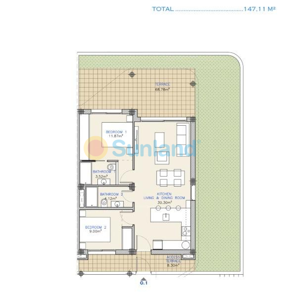 New Build - Ground floor apartment - Los Alcázares - Serena Golf