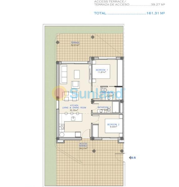 New Build - Ground floor apartment - Los Alcázares - Serena Golf