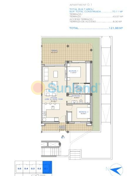 New Build - Ground floor apartment - Los Alcázares - Serena Golf